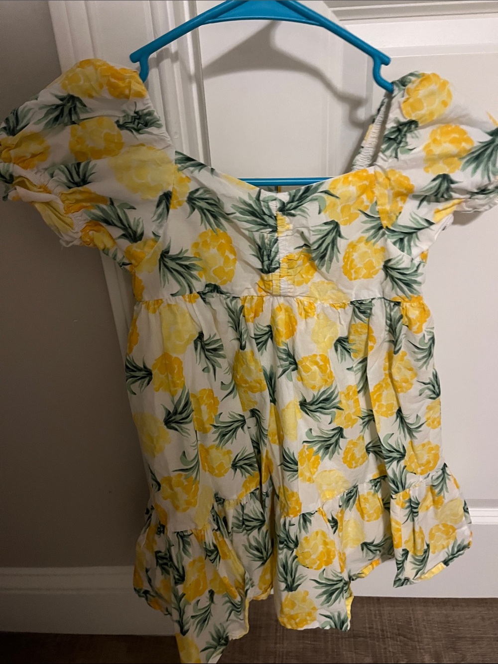 Janie and Jack Yellow Pineapple Puff-Sleeve dress size 5